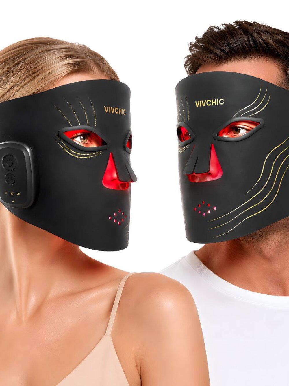 Wireless LED Face Mask, 336 LEDs, 4 Wavelengths, Full-Face Skincare